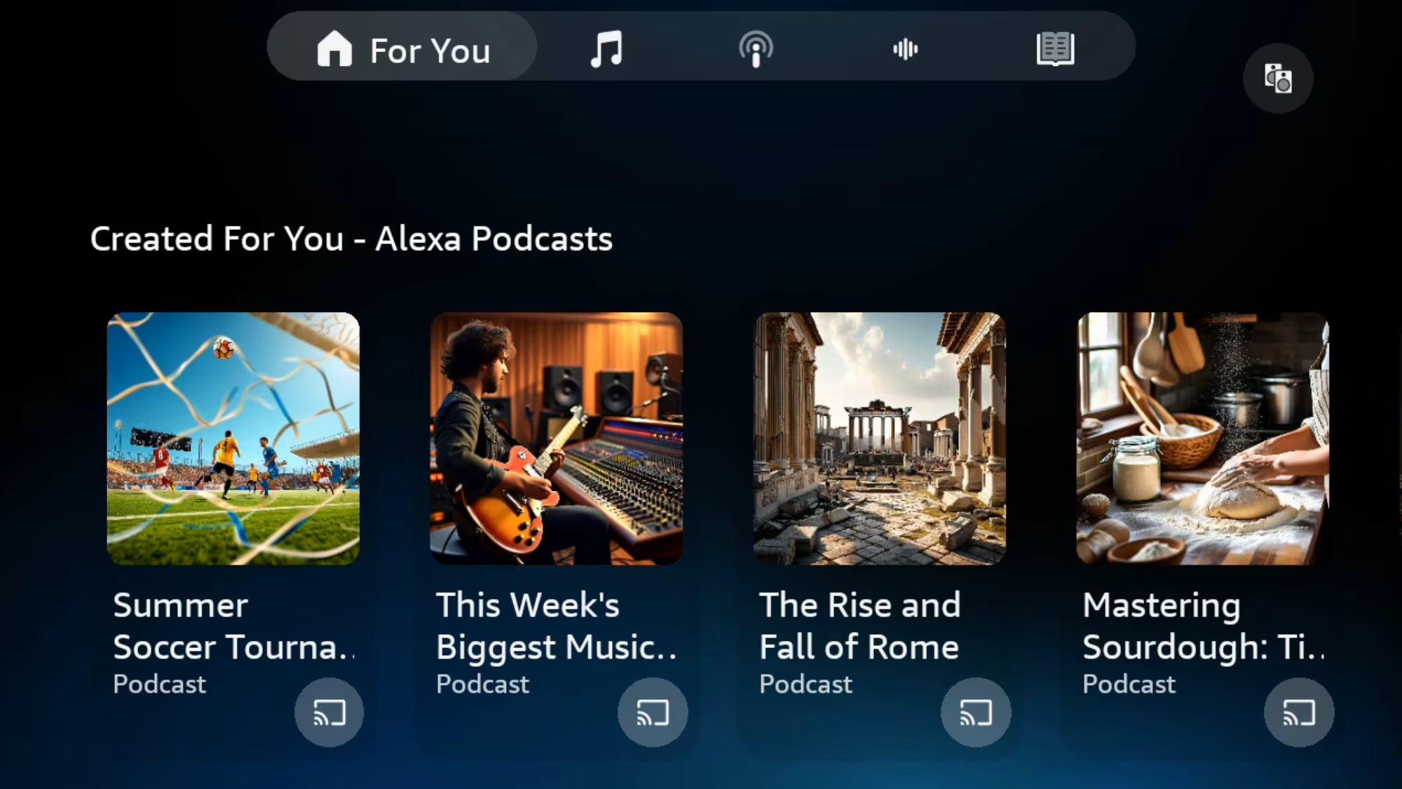 ejemplos de podcasts automáticos con Alexa