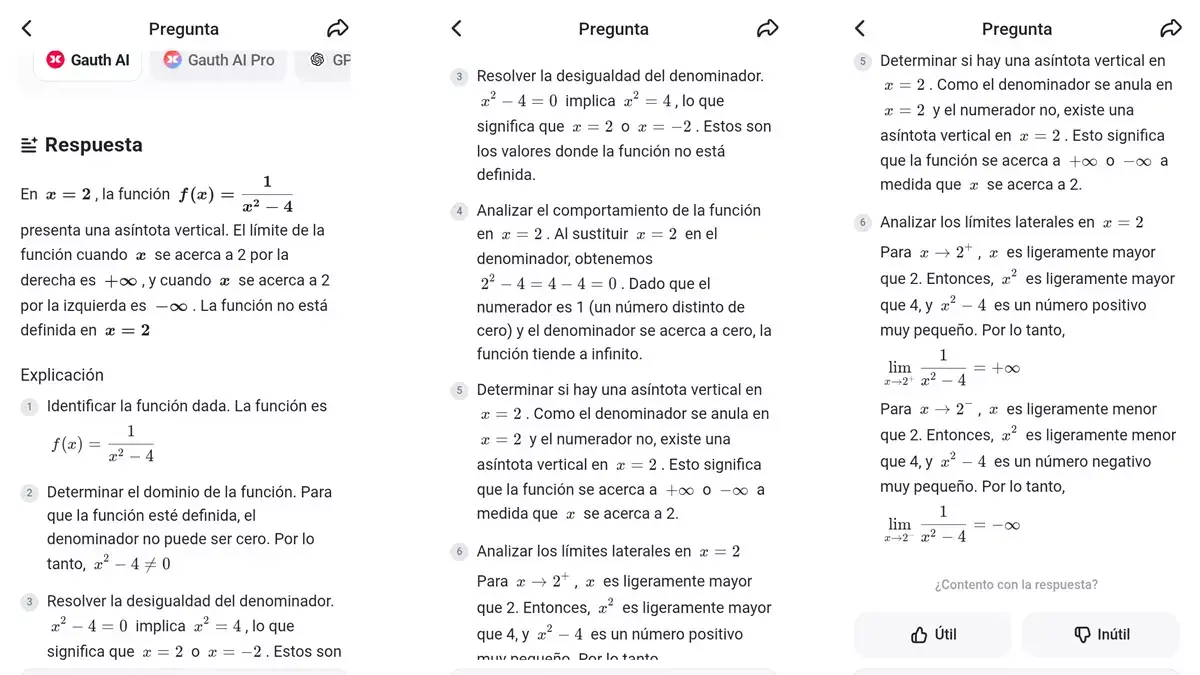 Aplicación Gauth para resolver ejercicios Aplicación Gauth resolviendo ejercicios