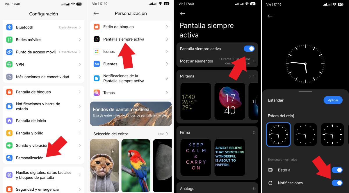 Activar Always On Display en Xiaomi