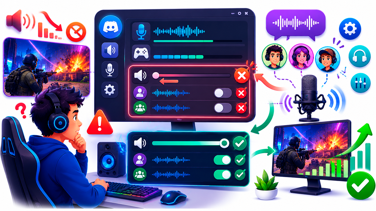 Internal Discord settings to prevent game volume from lowering while chatting with friends