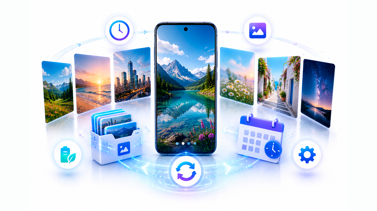 Automatización de fondos de pantalla en Android mediante galerías y cambios programados