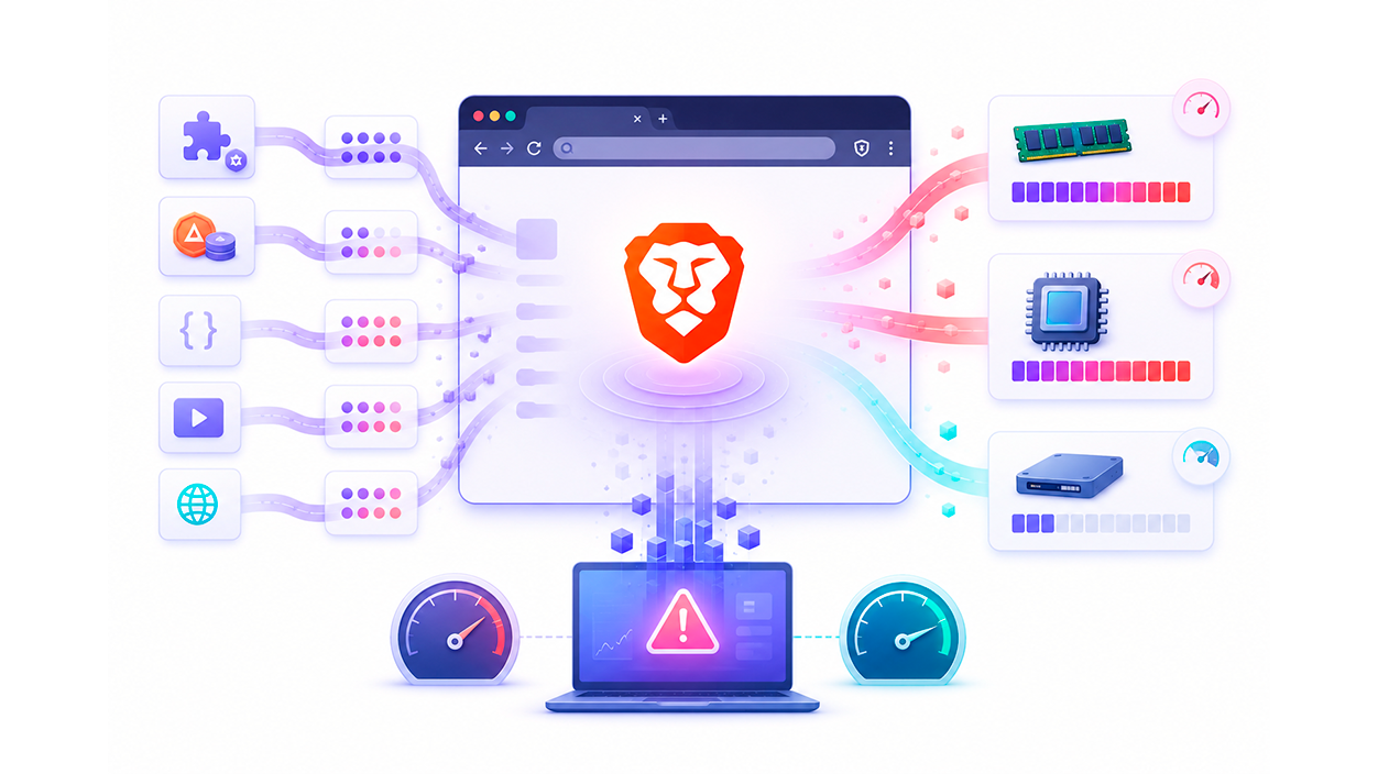 Causas del alto consumo de RAM y CPU en Brave