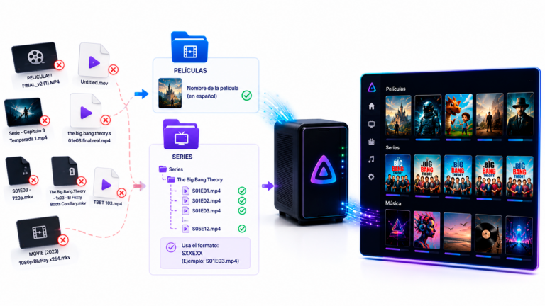 Cómo añadir y organizar películas y series en Jellyfin