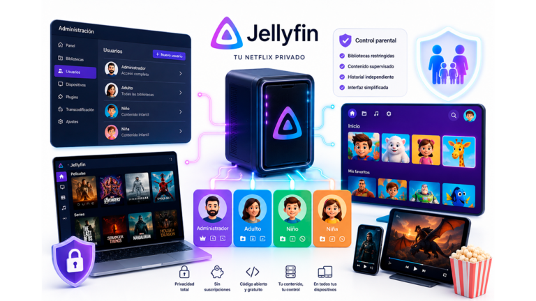 Cómo configurar perfiles infantiles en Jellyfin