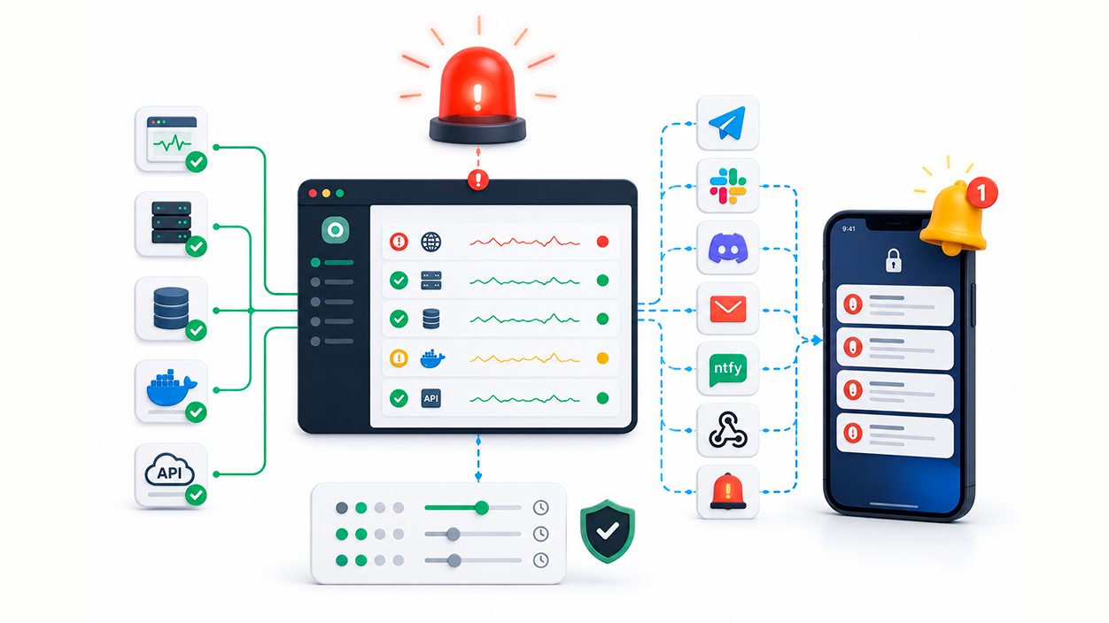 Configuración de alertas y notificaciones de Uptime Kuma