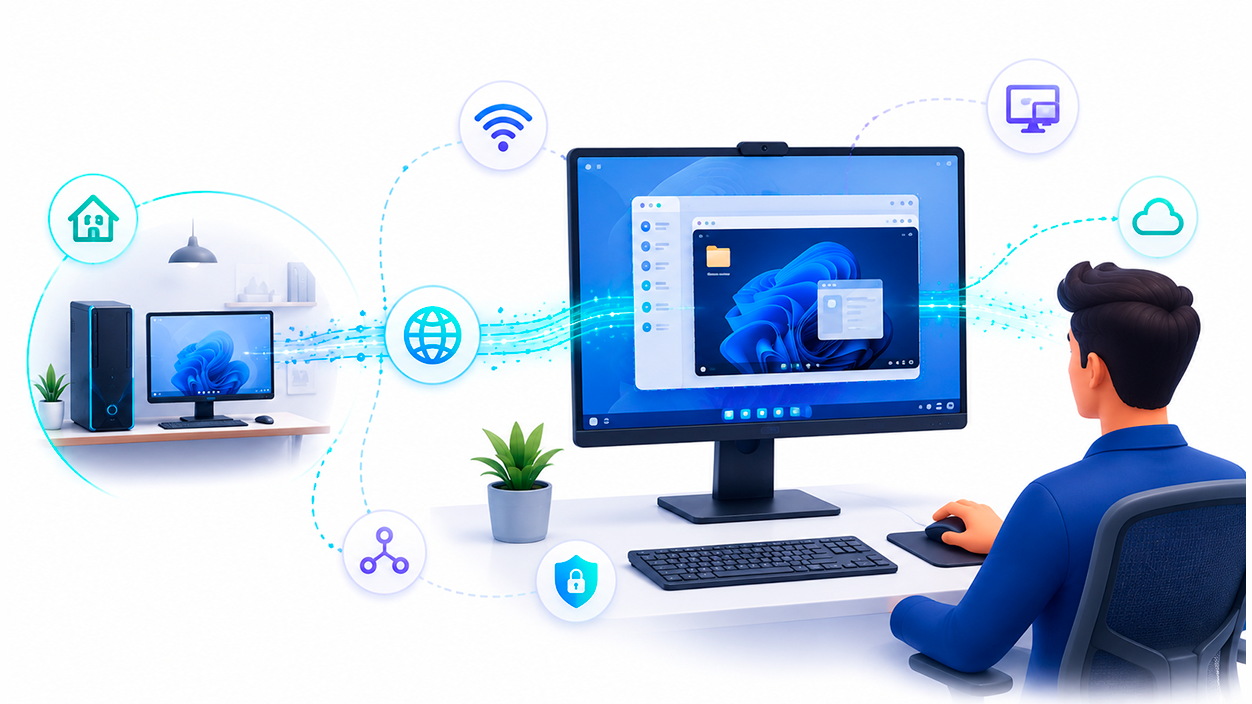 Control remoto mediante software para usar dos ordenadores en una sola pantalla