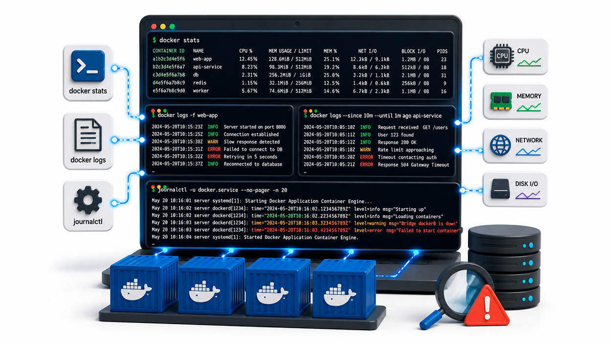 Diagnóstico mediante Logs y Comandos Nativos en docker