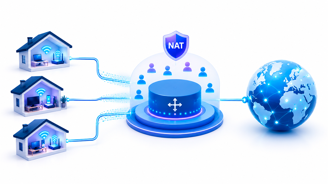 Funcionamiento simplificado del sistema CG-NAT utilizado por los operadores