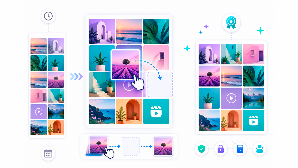 Mover publicaciones dentro del perfil de Instagram