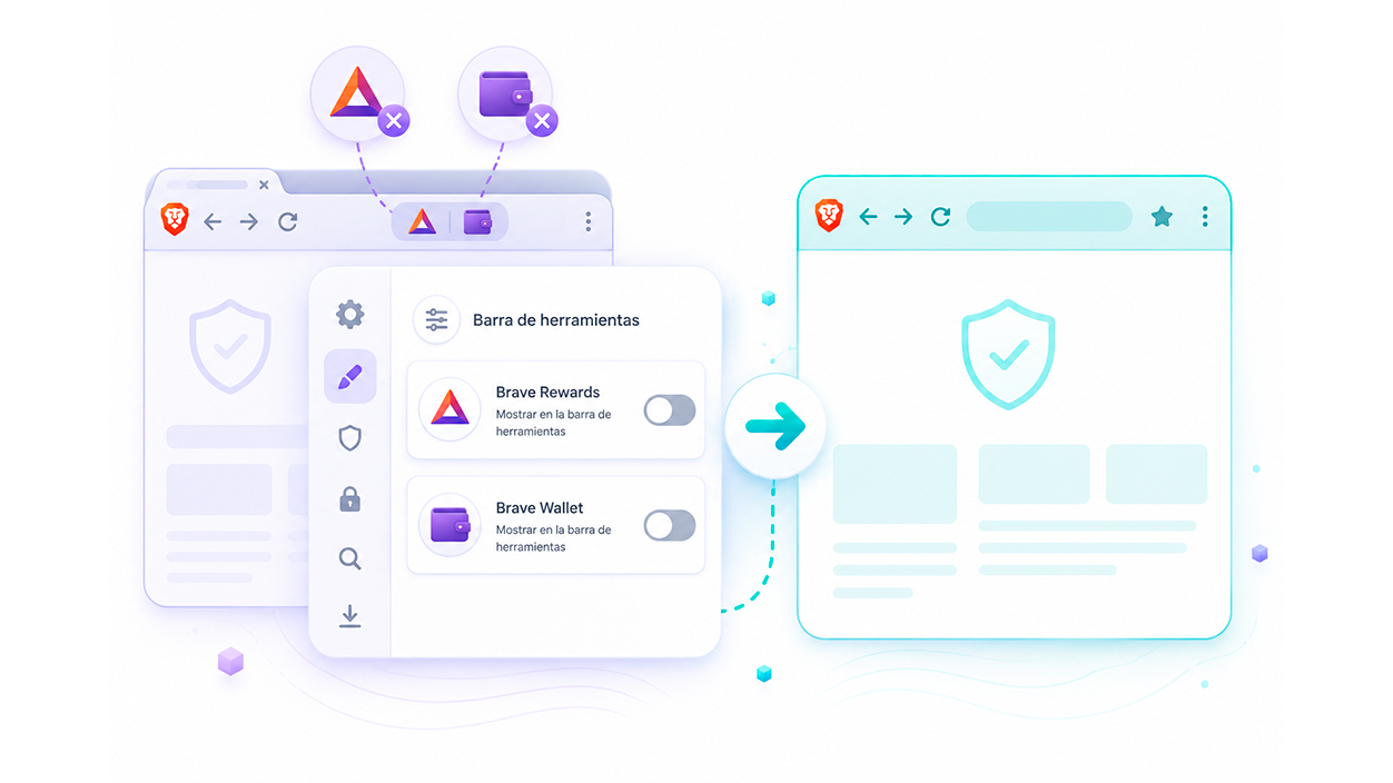 Hide Brave Rewards and Brave Wallet