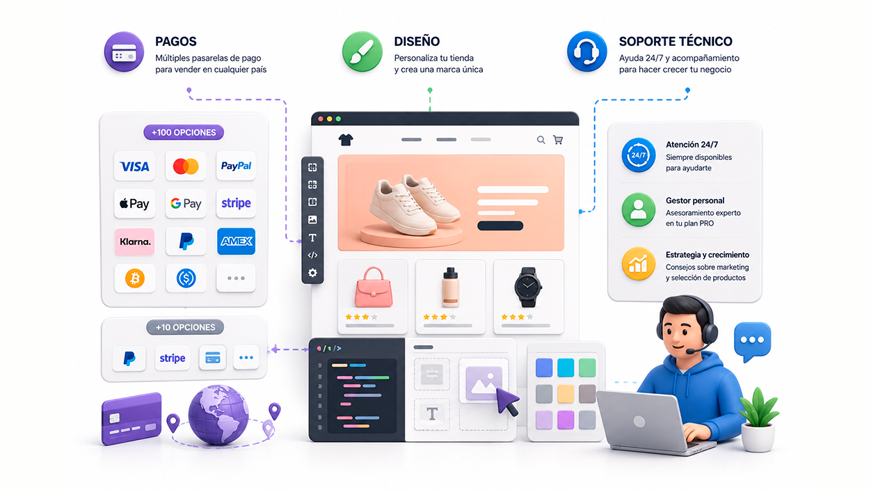 Pagos, diseño y soporte técnico sellvia