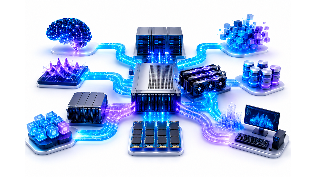 Uso de PCIe 5.0 en inteligencia artificial, centros de datos y almacenamiento profesional