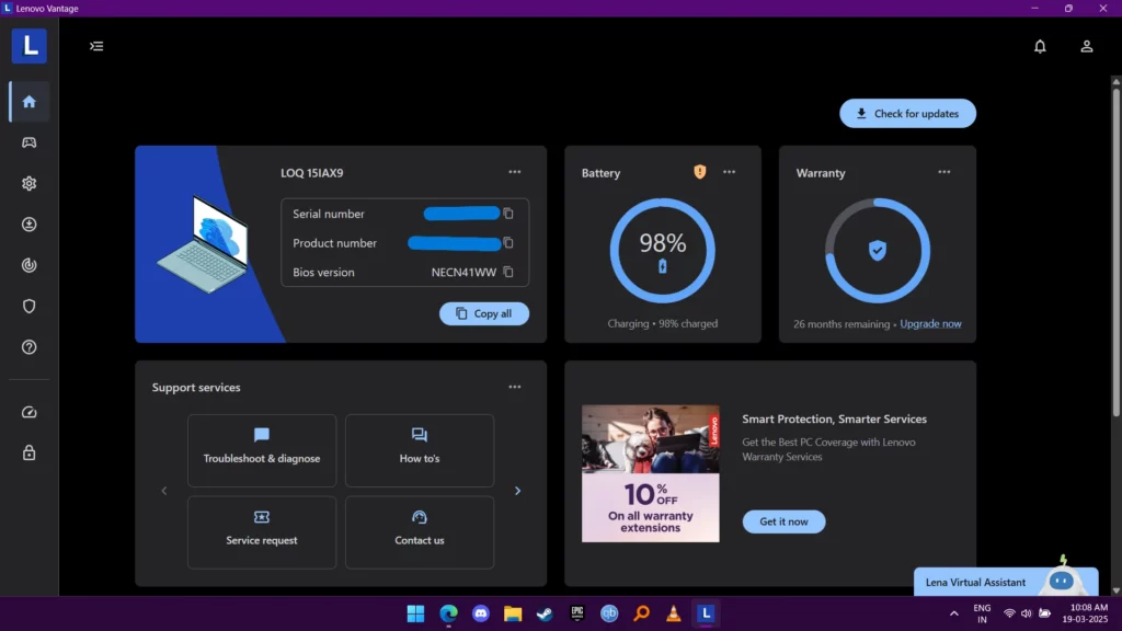 Cómo actualizar drivers desde Lenovo Vantage