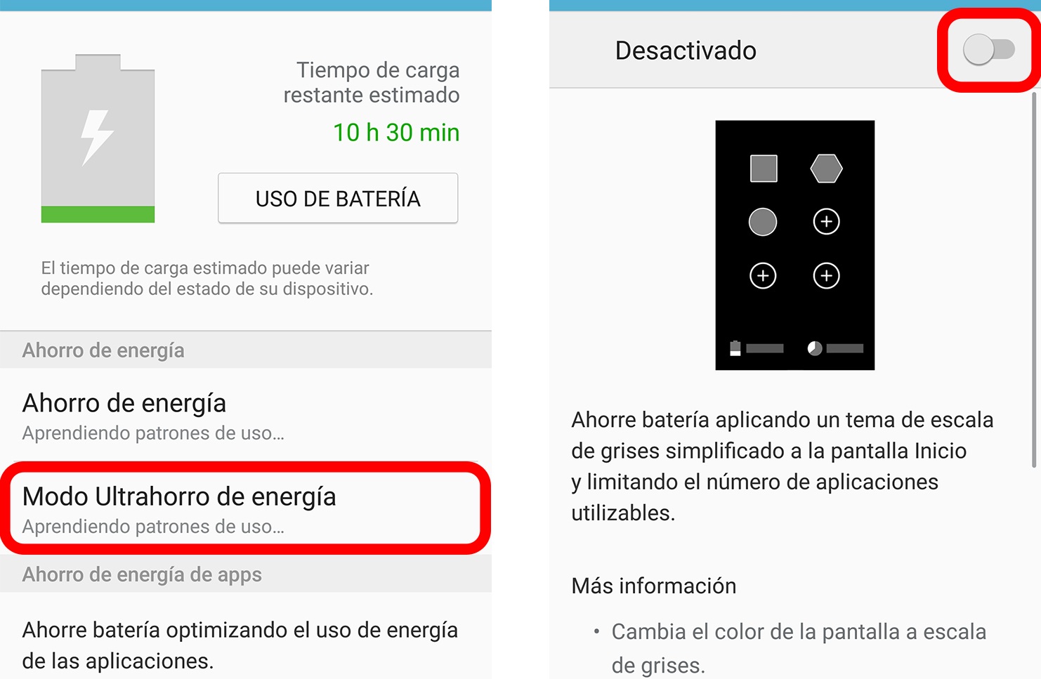 el ahorro de batería con Modos y Rutinas