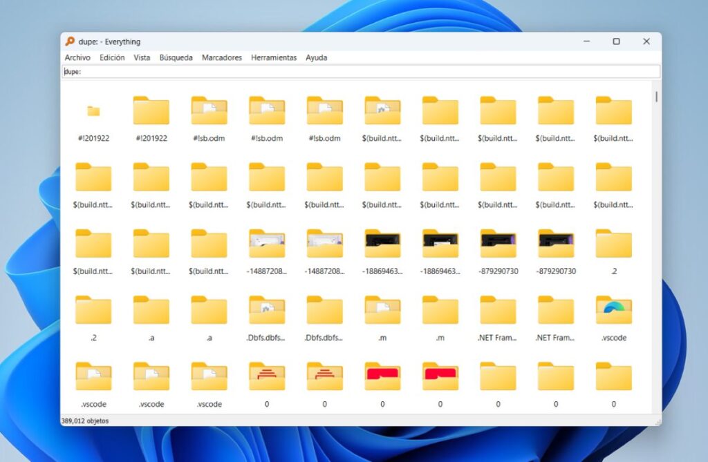 Archivos duplicados con Everything