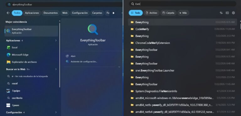Búsqueda de Windows o EverythingToolbar