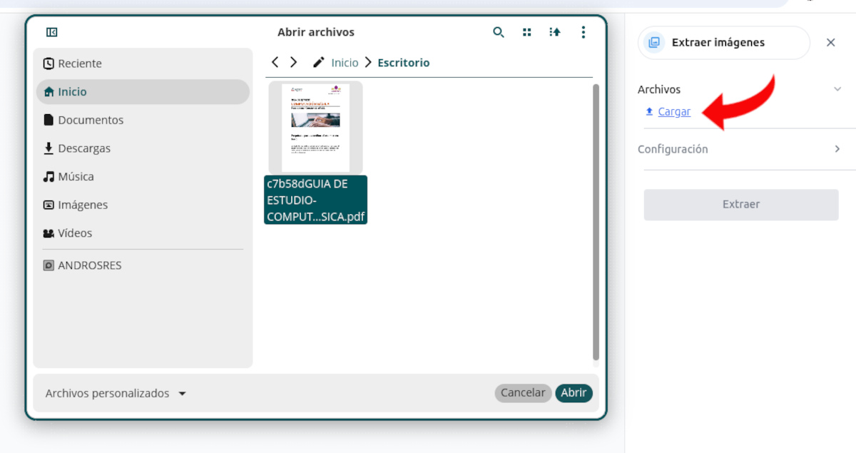Cargar PDF a Stirling PDF