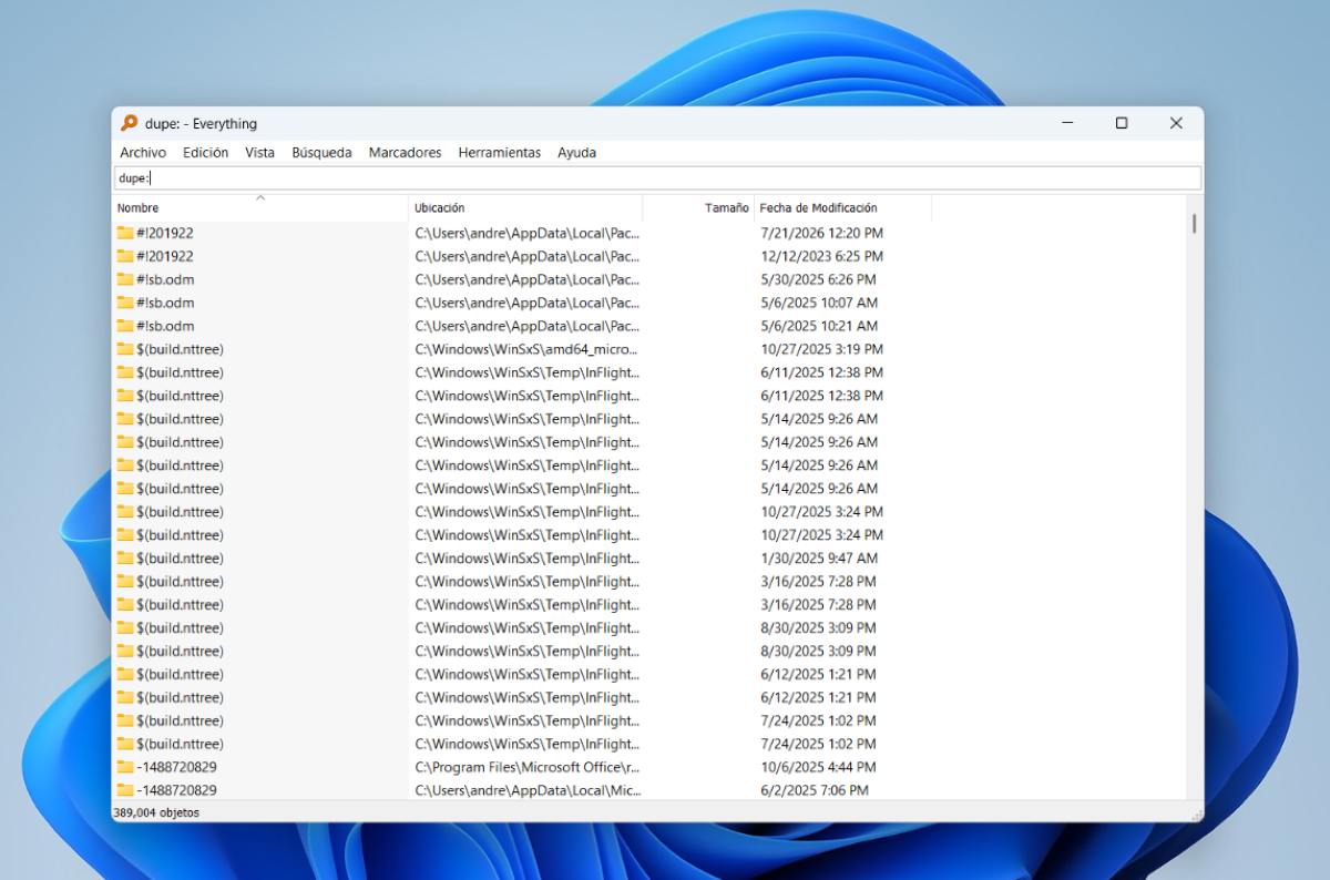 How to find duplicate files using Everything