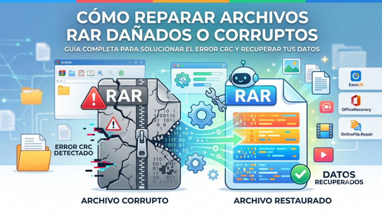 Cómo solucionar y recuperar archivos RAR dañados o corruptos