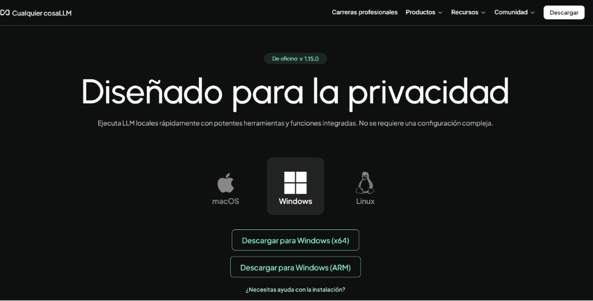 Descargar AnythingLLM para Windows