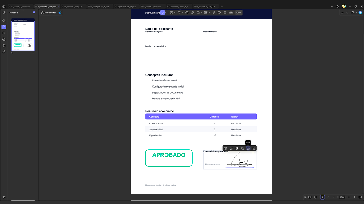 Firmar documentos en UPDF