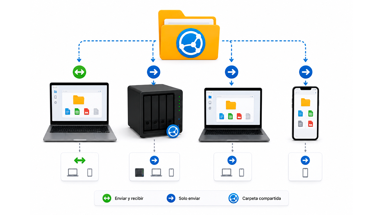Gestión de carpetas compartidas en Syncthing