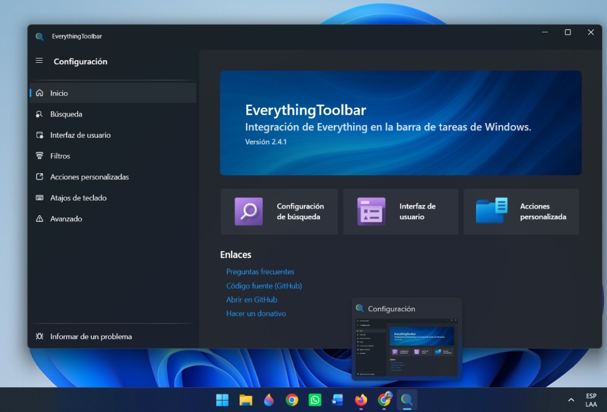 Sustituir completamente la búsqueda de Windows con EverythingToolbar
