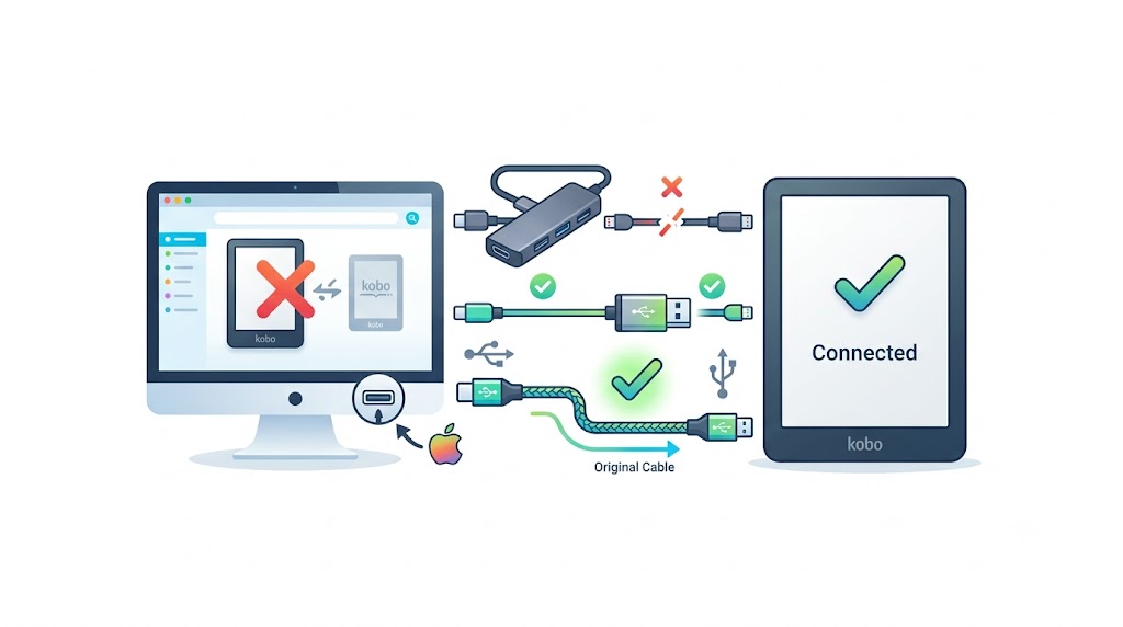 conectar Calibre a Kobo y solucion errores usb