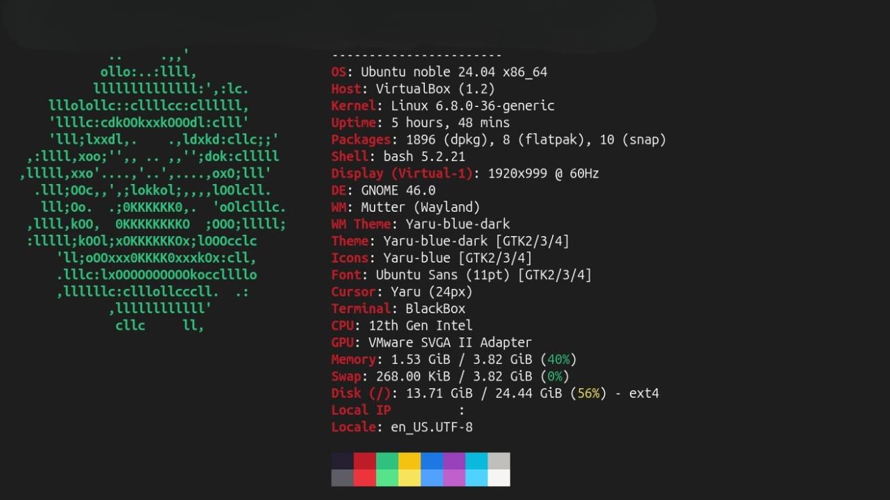 Interfaz de Fastfetch