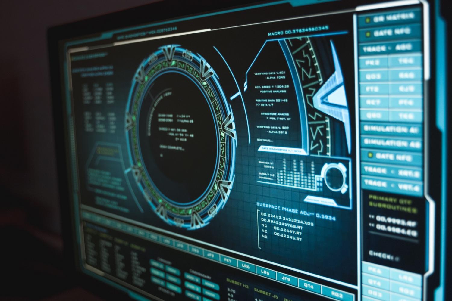 Interfaz tecnológica de monitoreo de sistemas con datos de seguridad y rendimiento en tiempo real para una gestión proactiva de errores.