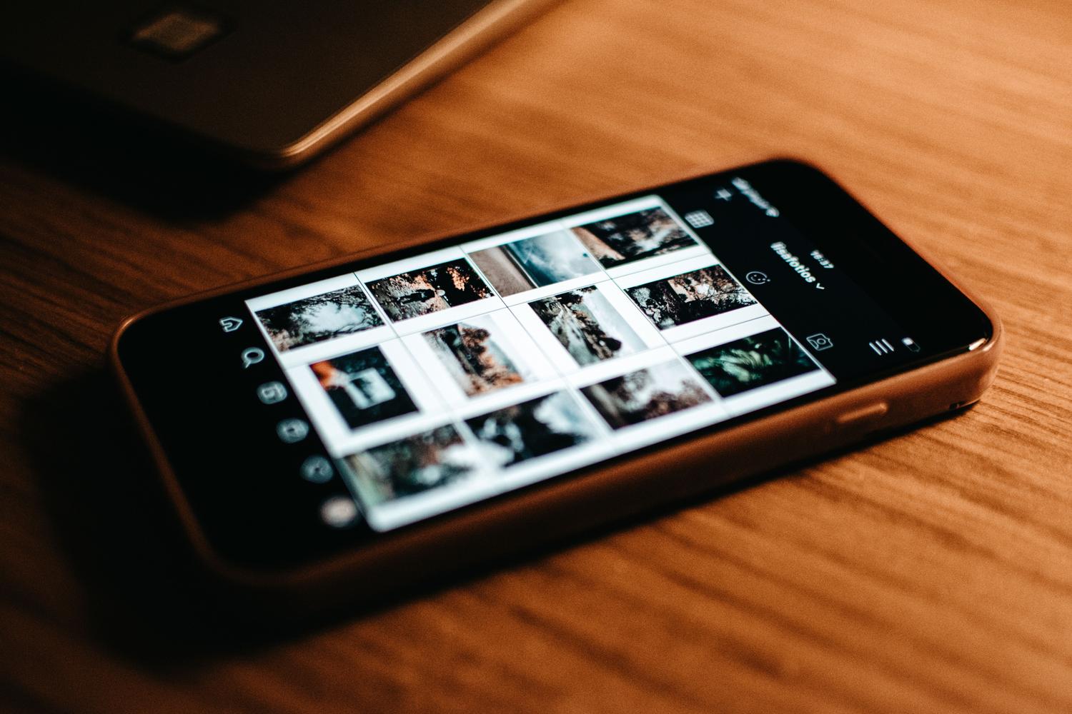 Vista de una galería de fotos digitales en un smartphone, resultado final de la instalación de Immich.