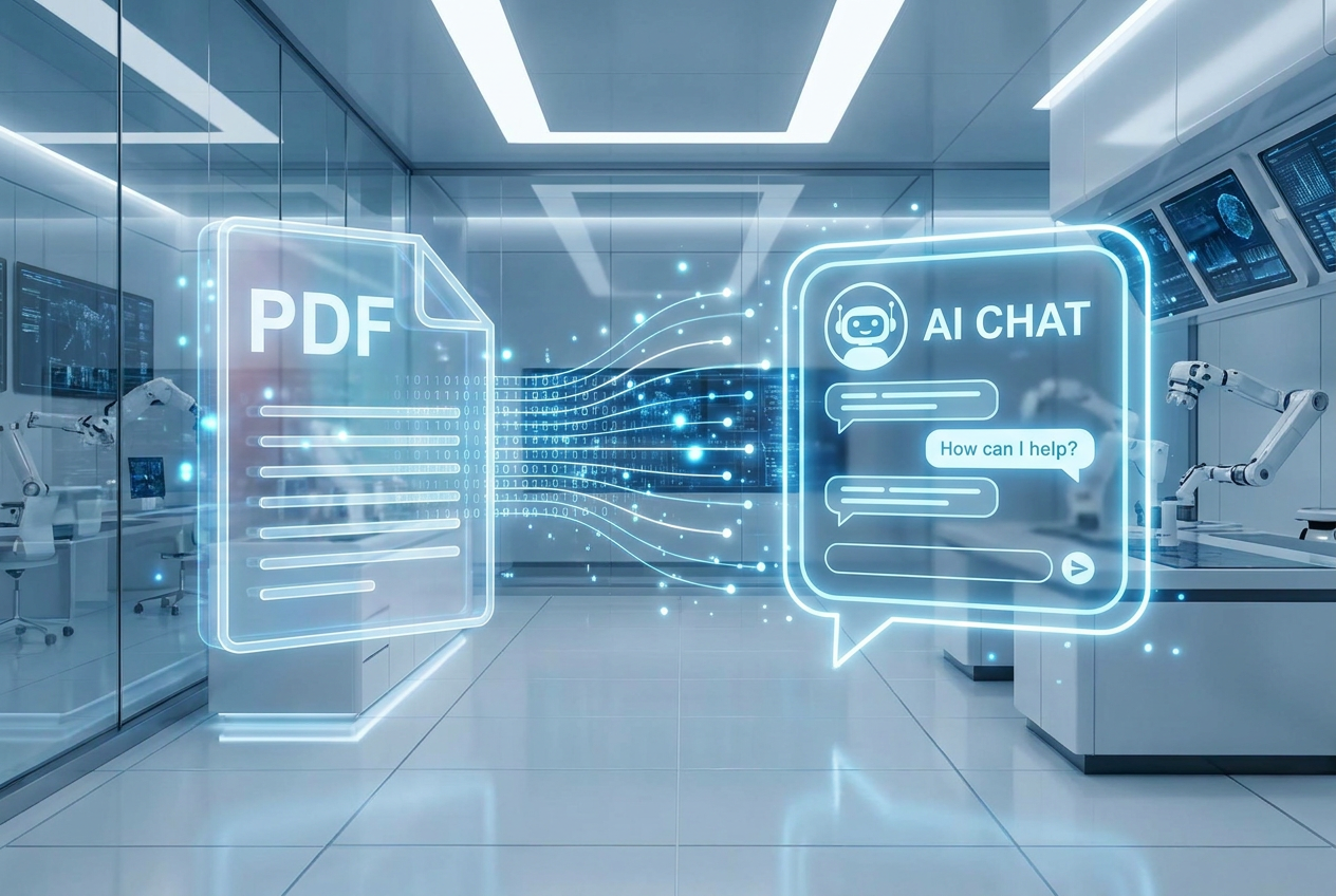 Transformación digital de un documento PDF en una interfaz de chat inteligente mediante inteligencia artificial.
