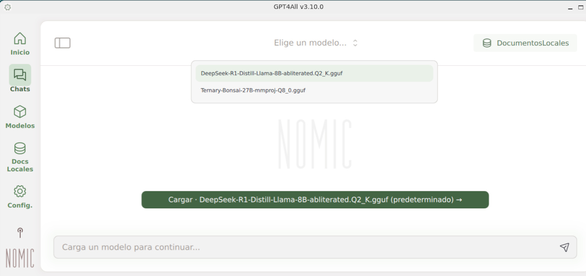 Importar modelos descargados manualmente en GPT4All