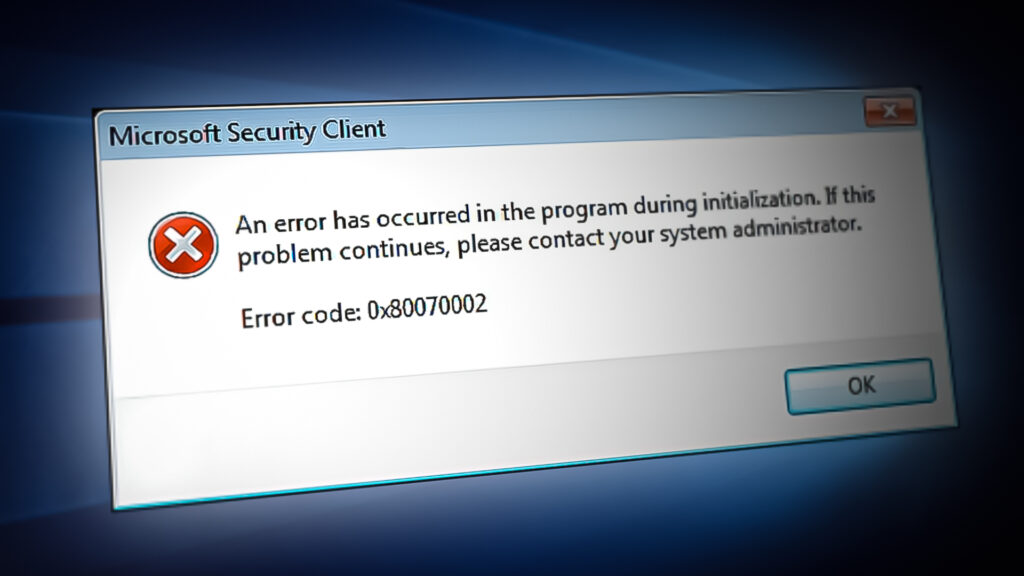 error 0x80070002 en Windows Update
