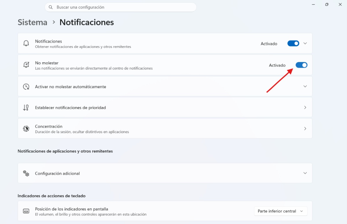 Activar No molestar