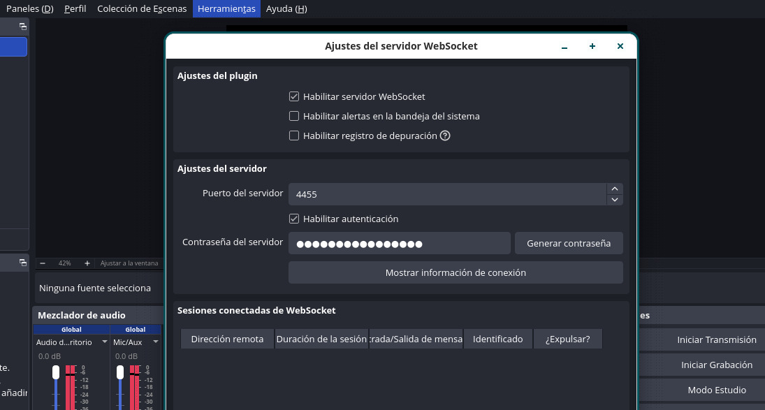 Activar WebSocket en OBS Studio