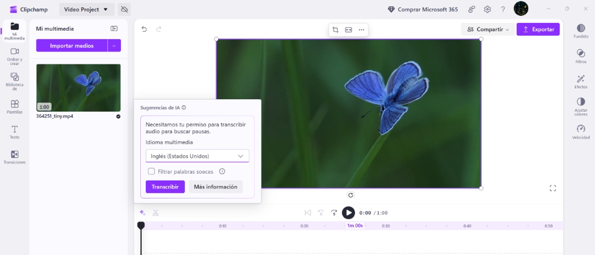 Así puedes eliminar silencios automáticamente de un video con Clipchamp