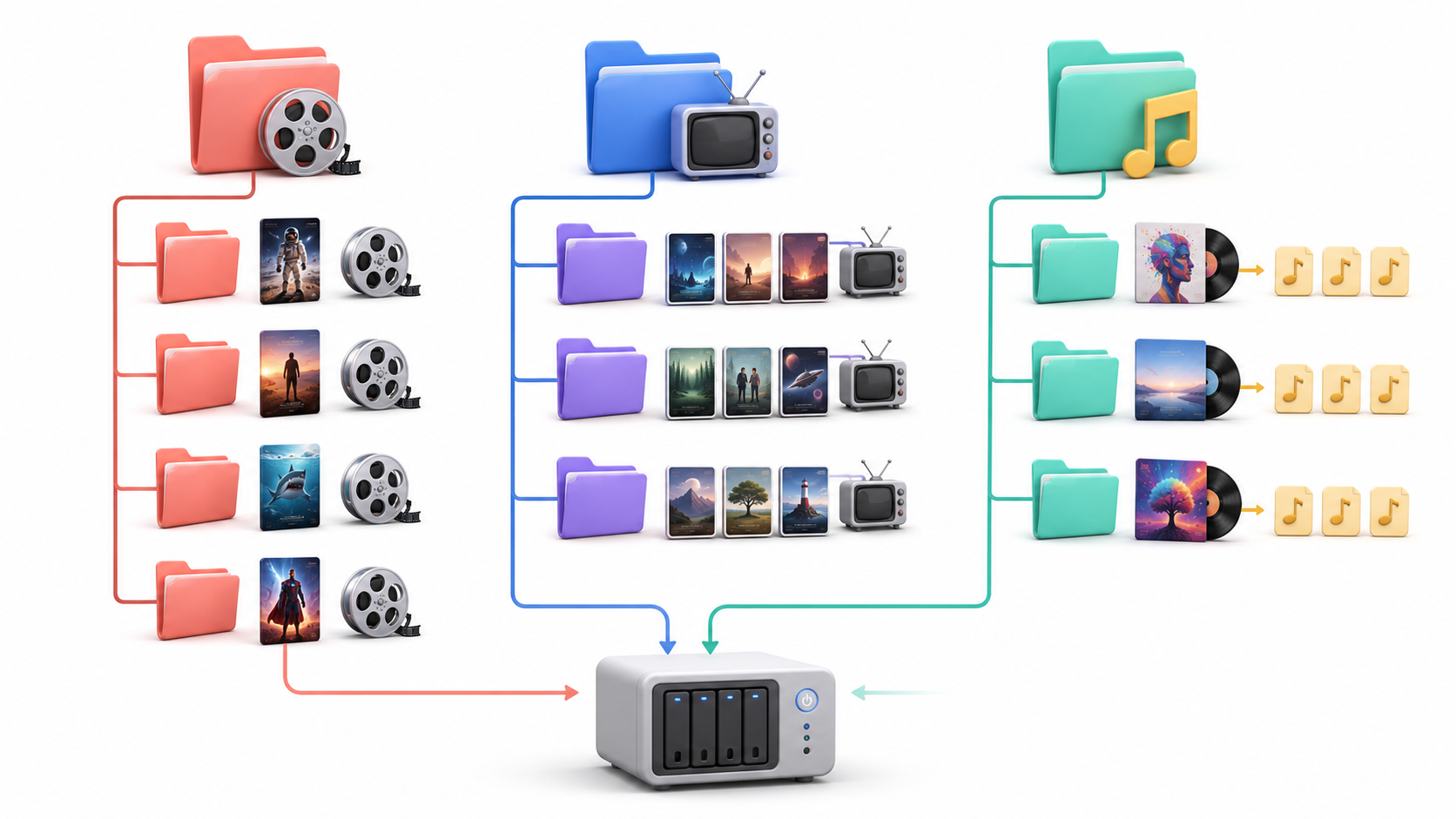 Cómo organizar las películas, series y música