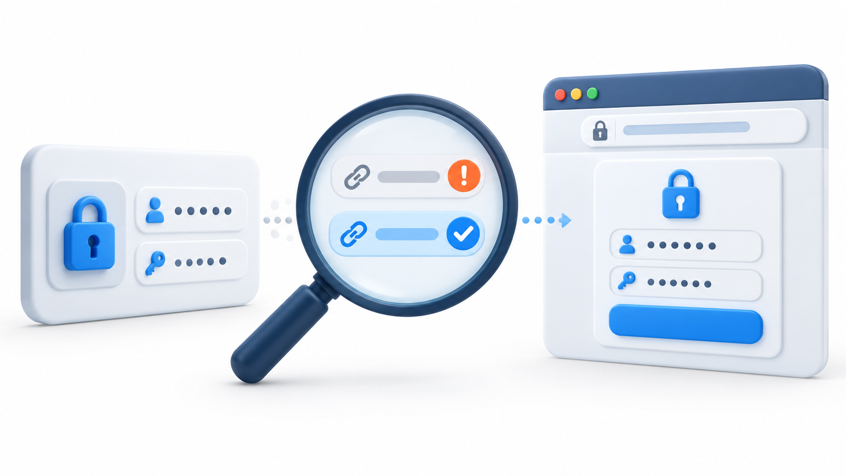 Comprobación de la credencial y la dirección web para el autocompletado