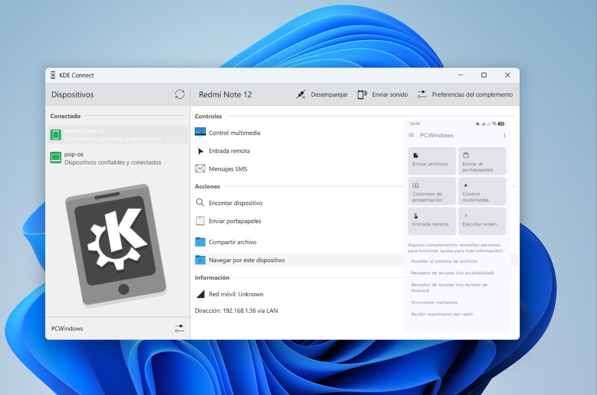 Conectar Android y Windows con KDE Connect