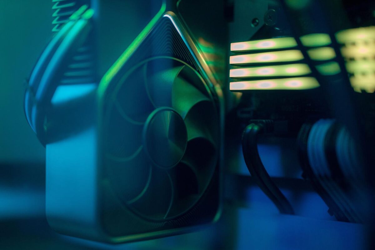 Internal PC cooling fan with LED lights, representing the importance of cooling and internal computer hardware