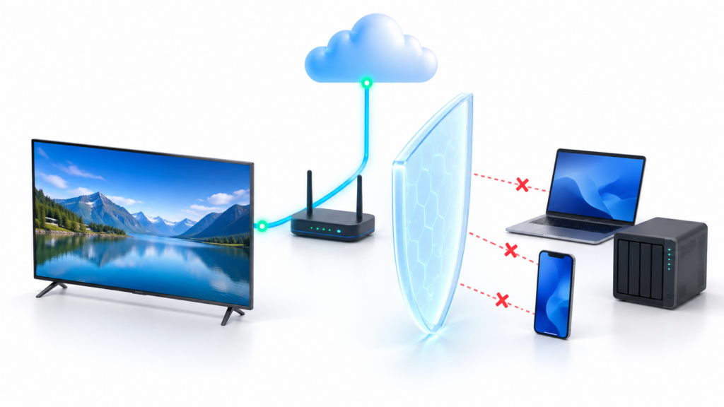 Smart TV aislada de la red doméstica sin perder Internet