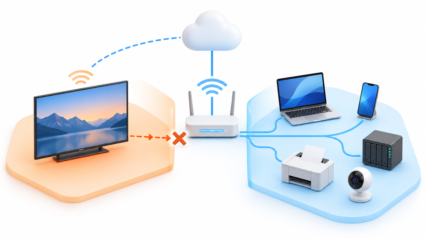 Smart TV aislada del resto de dispositivos de la red doméstica