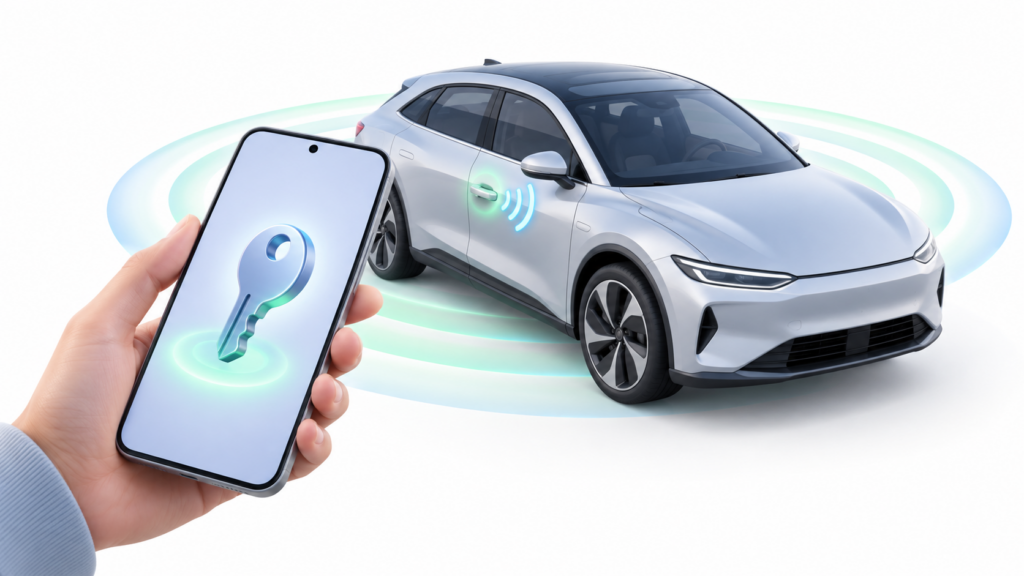 utilizar un móvil Galaxy como llave digital del coche mediante NFC y UWB