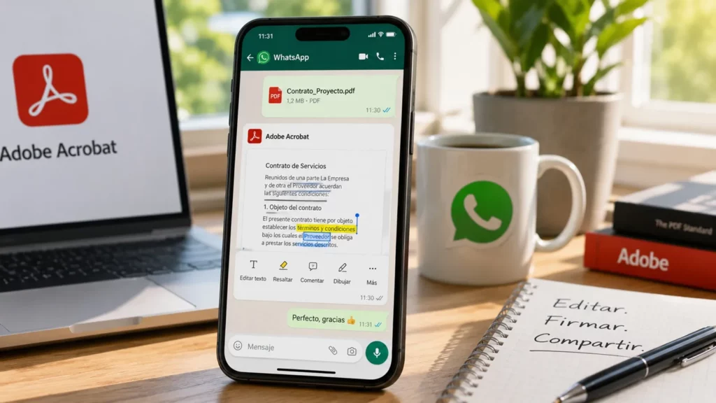 editar el texto de un PDF desde el chat de Acrobat