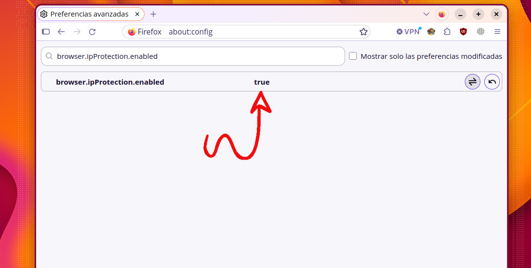 Configuración manual de Firefox para ver la VPN