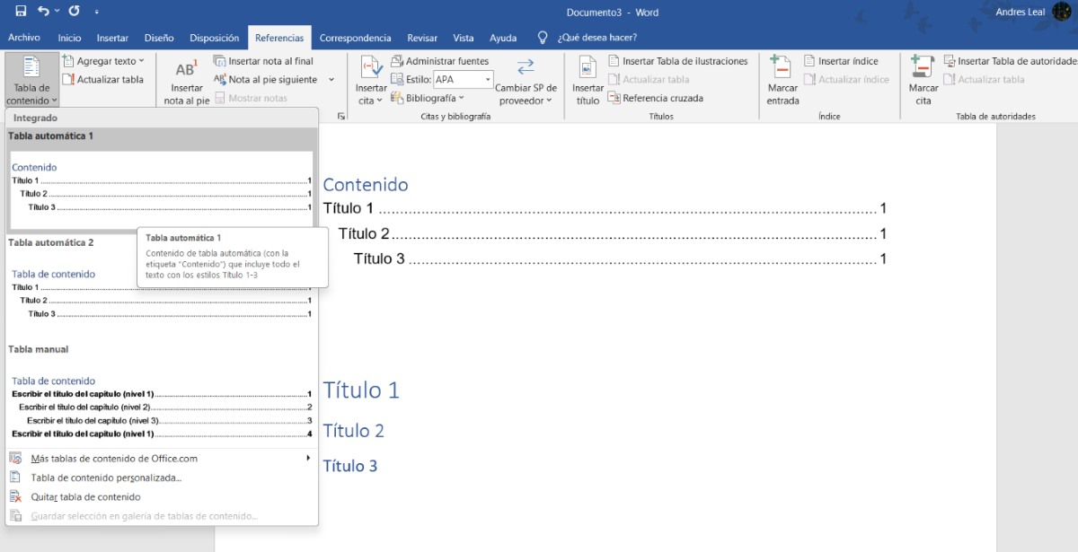 El índice de Word no muestra todos los títulos cómo solucionarlo