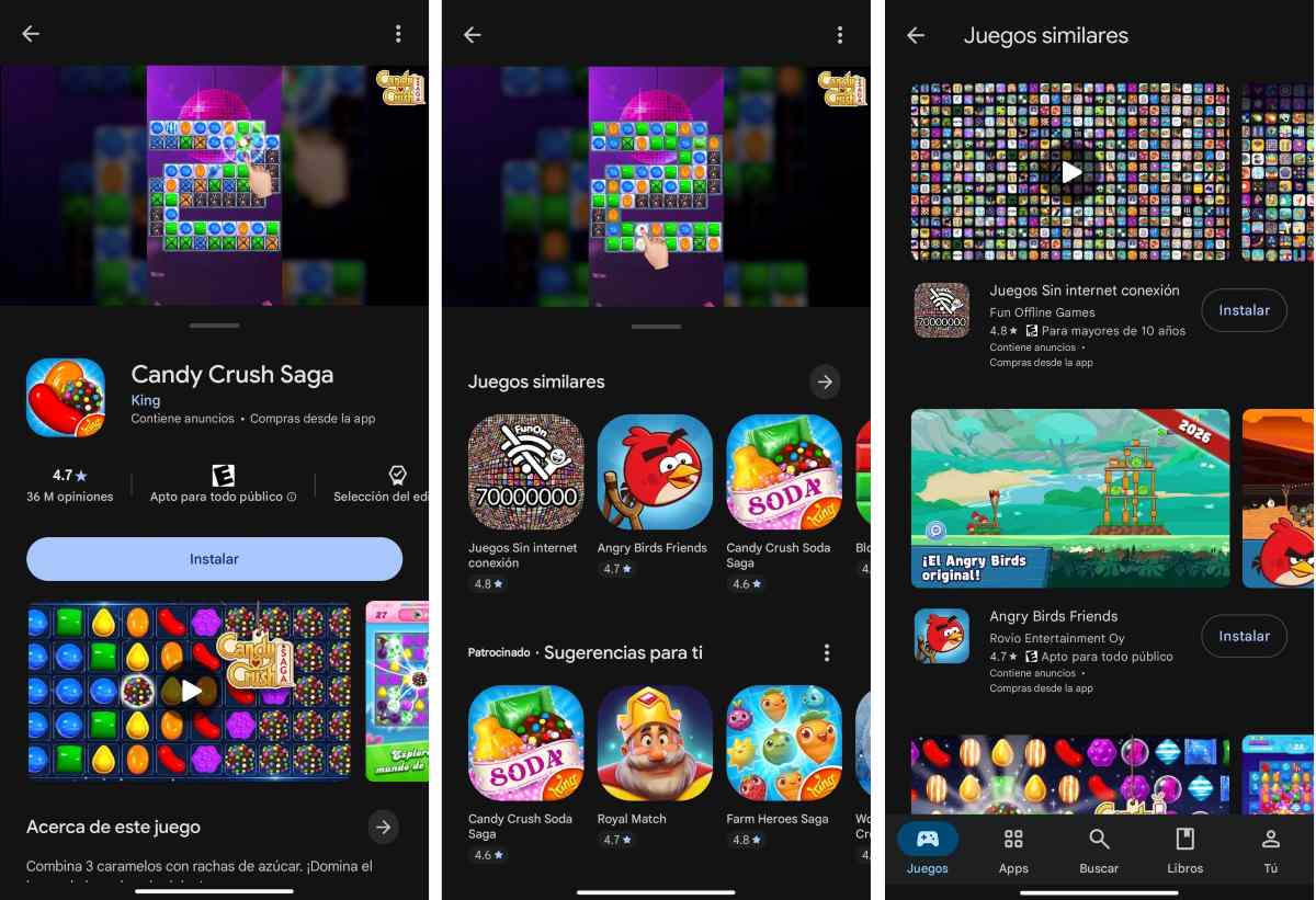 Encontrar juegos parecidos a uno que ya te gusta con Juegos Similares