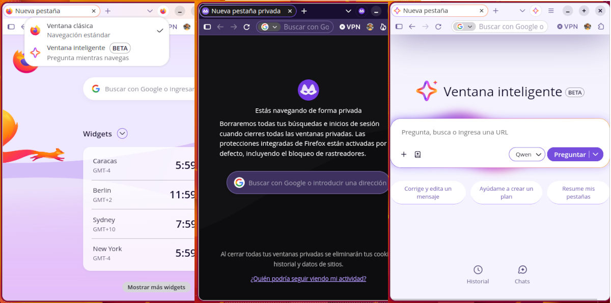 Firefox Classic Private o Smart Window