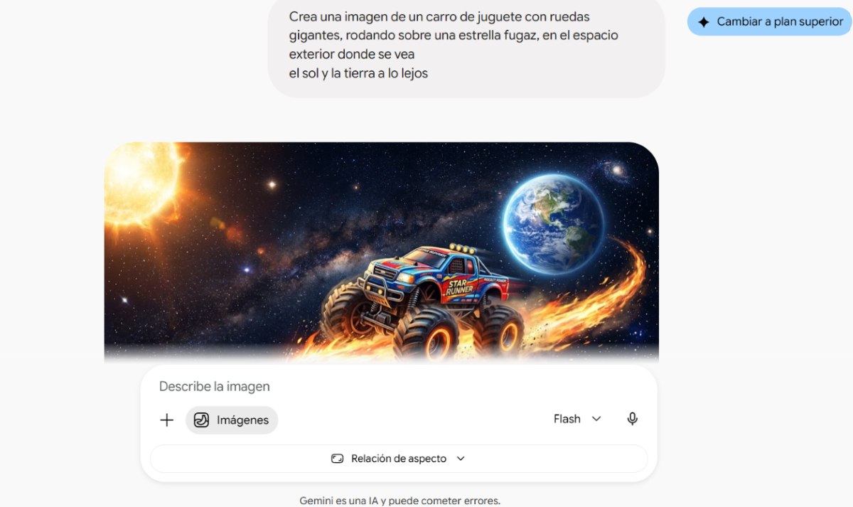 Paso 2 para crear imágenes con Nano Banana desde Gemini